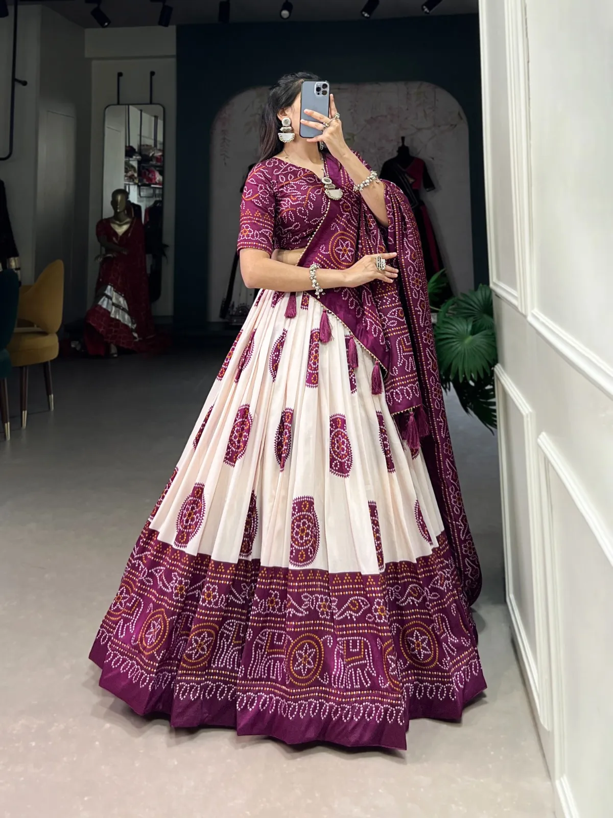 Buy Navratri Collection 2025 Tasar Lehenga Choli in Surat - Reseller Bazzar